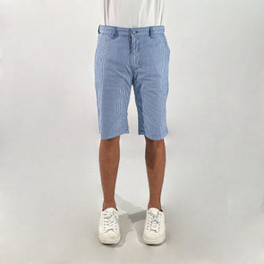 RRJ Men's Basic Non-Denim Reversible Short Rinse Wash Fabric 165817 (Blue-White)