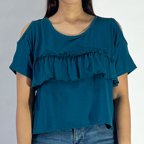 RRJ Ladies Basic Tees Boxy Fitting CVC Jersey Fabric 164028-U (Teal)