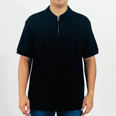 RRJ Men's Basic Collared Shirt Comfort Fitting 169622 (Black)