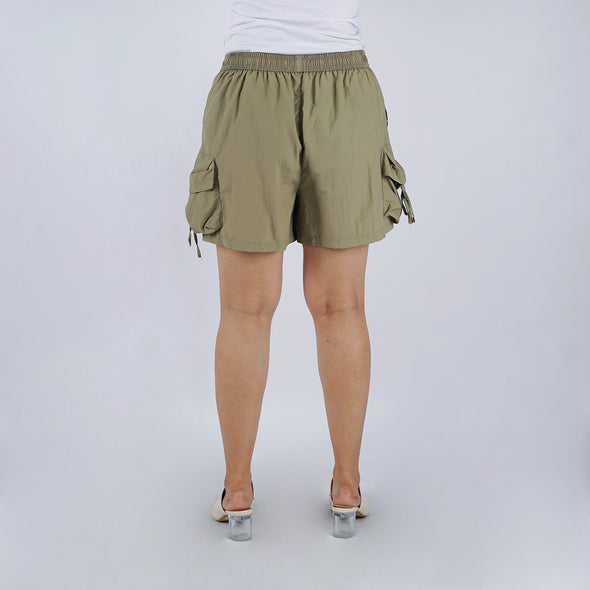 RRJ Ladies Basic Non-Denim Cargo Shorts 180580 (Beige)
