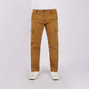 RRJ Men's Basic Non-Denim Cargo Pants Mid-Rise Fitting 176849 (Brown)