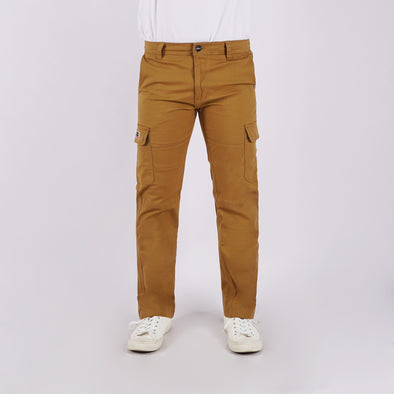 RRJ Men's Basic Non-Denim Cargo Pants Mid-Rise Fitting 176849 (Brown)
