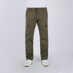 RRJ Men's Basic Non-Denim Cargo Pants Mid-Rise Fitting 176838 (Olive)