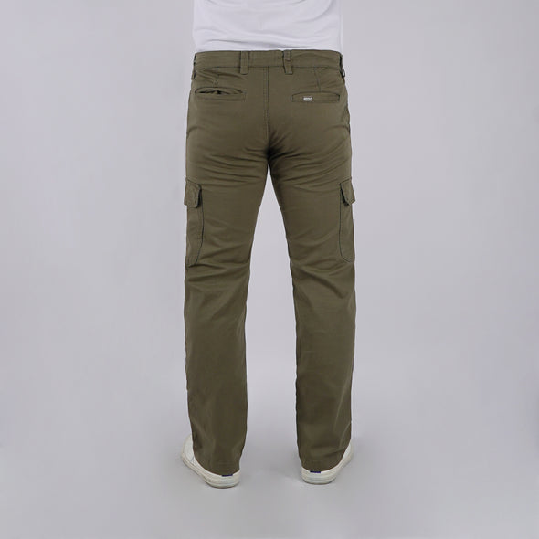 RRJ Men's Basic Non-Denim Cargo Pants Mid-Rise Fitting 176838 (Olive)