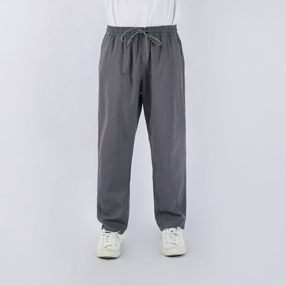 RRJ Men's Basic Non-Denim Trouser Pants Mid-Rise Fitting 176017 (Gray)