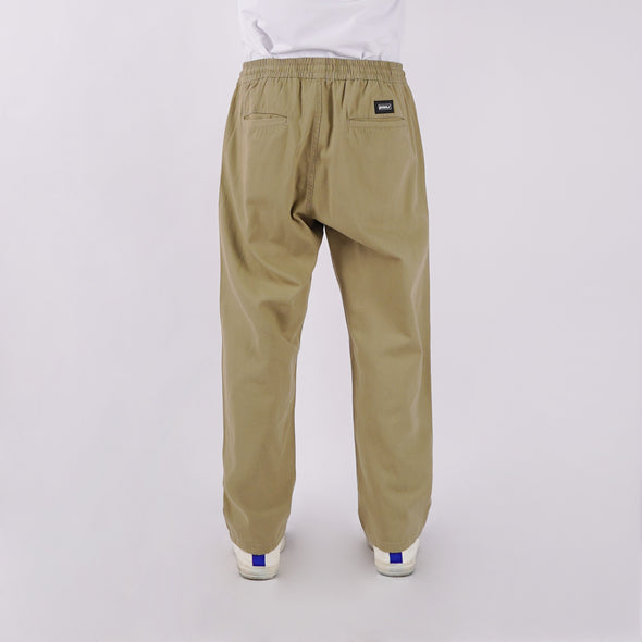 RRJ Men's Basic Non-Denim Trouser Pants Mid-Rise Fitting 176017 (Khaki)