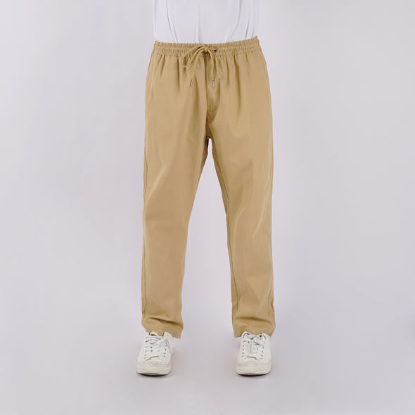 RRJ Men's Basic Non-Denim Trouser Pants Mid-Rise Fitting 176017 (Taupe)