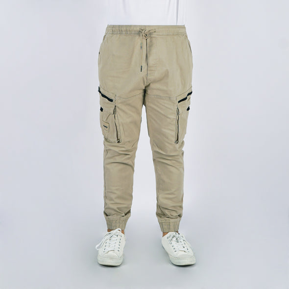 RRJ Men's Basic Non-Denim Cargo Pants Mid-Rise 177231 (Khaki)