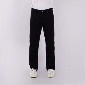 RRJ Men's Basic Denim Pants Slim Straight Mid-Rise 178072 (Black)