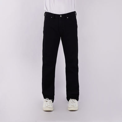 RRJ Men's Basic Denim Pants Slim Straight Mid-Rise 178072 (Black)
