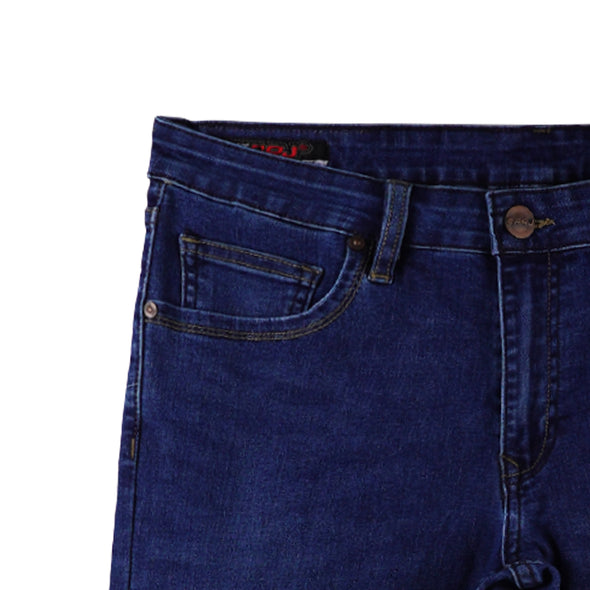 RRJ Men's Basic Denim Pants Skinny Fitting Mid-Rise 181089 (Medium Shade)