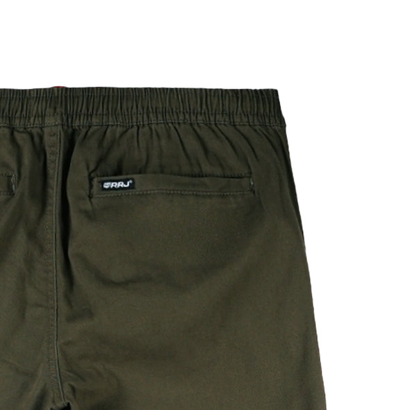 RRJ Men's Basic Non-Denim Trouser Pants Mid-Rise Fitting 182956 (Fatigue)