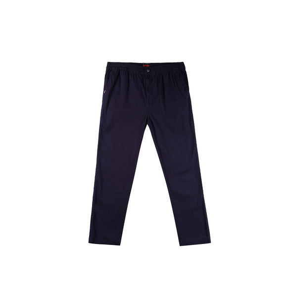 RRJ Men's Basic Non-Denim Trouser Pants Mid-Rise Fitting 182956 (Navy)
