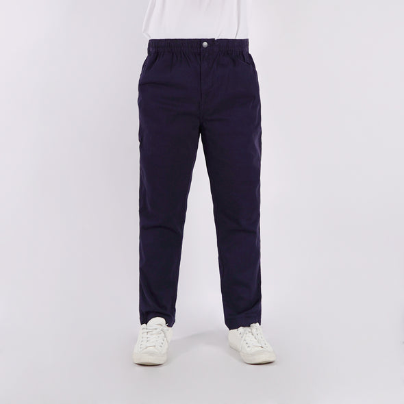 RRJ Men's Basic Non-Denim Trouser Pants Mid-Rise Fitting 182956 (Navy)