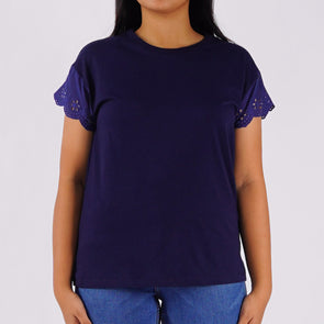 RRJ Ladies Basic Tees Regular Fitting 132703 (Navy)