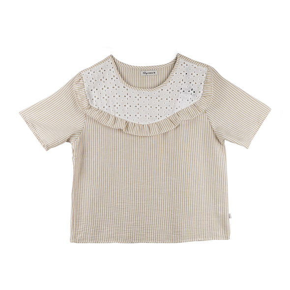 RRJ Ladies Basic Woven Shirt Boxy Fitting 171408 (Beige)