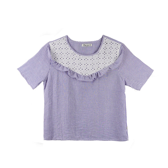 RRJ Ladies Basic Woven Shirt Boxy Fitting 171408 (Blue)