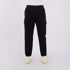 RRJ Ladies Basic Non-Denim Cargo Pants Mid-Rise Fitting 180711 (Black)