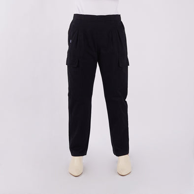RRJ Ladies Basic Non-Denim Cargo Pants Mid-Rise Fitting 180711 (Black)