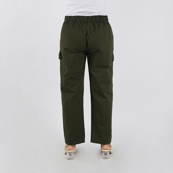 RRJ Ladies Basic Non-Denim Cargo Pants Mid-Rise Fitting 180711 (Fatigue)