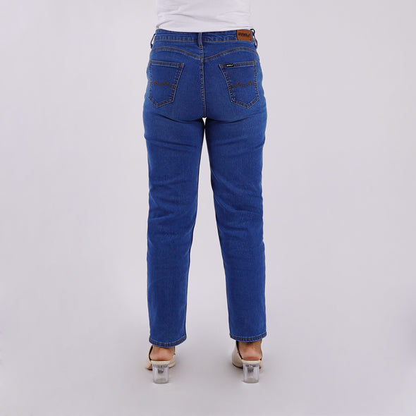 RRJ Ladies Basic Denim Mom Jeans 177239-U (Light Shade)