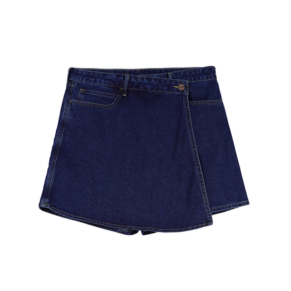 RRJ Ladies Basic Denim Skorts 178064 (Medium Shade)