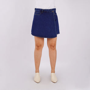 RRJ Ladies Basic Denim Skorts 178064 (Medium Shade)