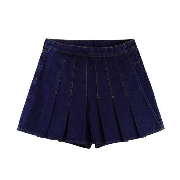 RRJ Ladies Basic Denim Skorts 178551 (Dark Shade)