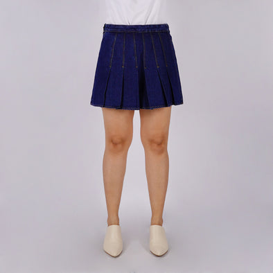 RRJ Ladies Basic Denim Skorts 178551 (Dark Shade)
