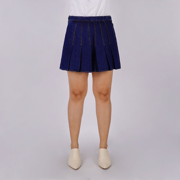 RRJ Ladies Basic Denim Skorts 178551 (Dark Shade)