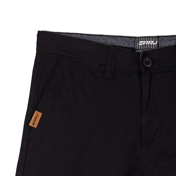 RRJ Men's Basic Non-Denim Chino Pants 181116 (Black)