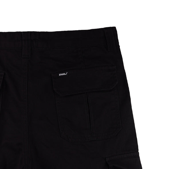 RRJ Men's Basic Non-Denim Cargo Short 177330 (Black)