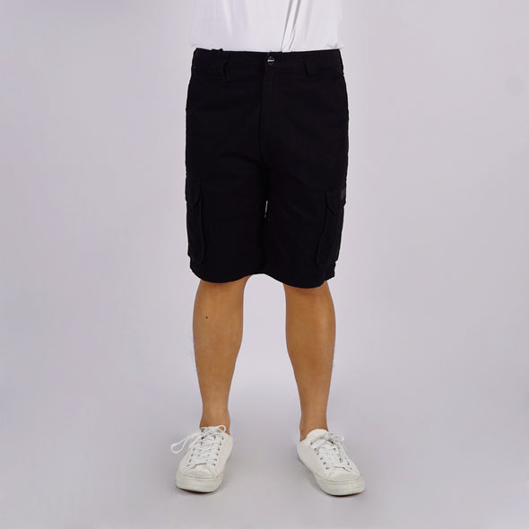 RRJ Men's Basic Non-Denim Cargo Short 177330 (Black)
