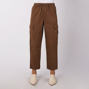 RRJ Ladies Basic Non-Denim Cargo Pants 171659 (Choco Brown)