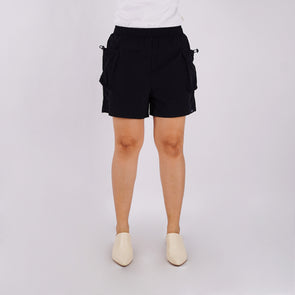 RRJ Ladies Basic Non-Denim Cargo Short 180594 (Black)