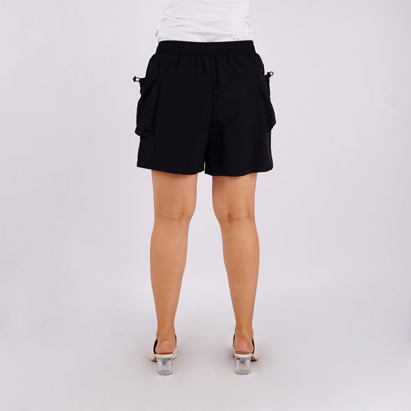 RRJ Ladies Basic Non-Denim Cargo Short 180594 (Black)