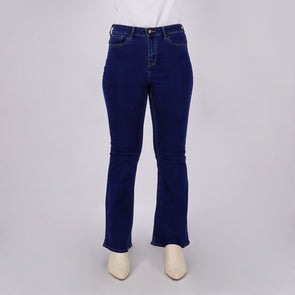RRJ Ladies Basic Denim Flared Jeans Mid-Rise 181073 (Medium Shade)