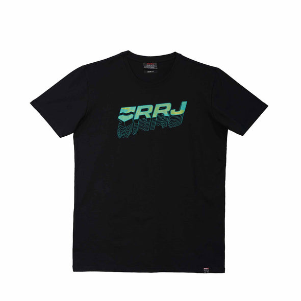 RRJ Men's Basic Tees Semibody Fitting Missed Lycra Fabric 158382 (Black)