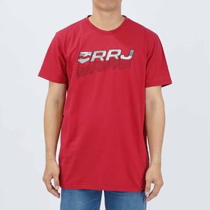 RRJ Men's Basic Tees Semibody Fitting Missed Lycra Fabric 158382 (Red)