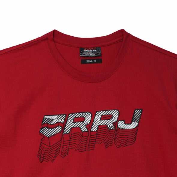 RRJ Men's Basic Tees Semibody Fitting Missed Lycra Fabric 158382 (Red)