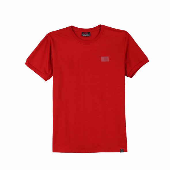 RRJ Men's Basic Tees Semibody Fitting Missed Lycra Fabric 158354 (Red)
