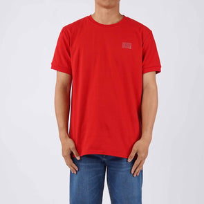 RRJ Men's Basic Tees Semibody Fitting Missed Lycra Fabric 158354 (Red)