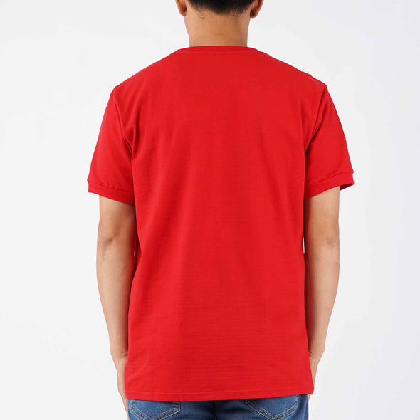 RRJ Men's Basic Tees Semibody Fitting Missed Lycra Fabric 158354 (Red)
