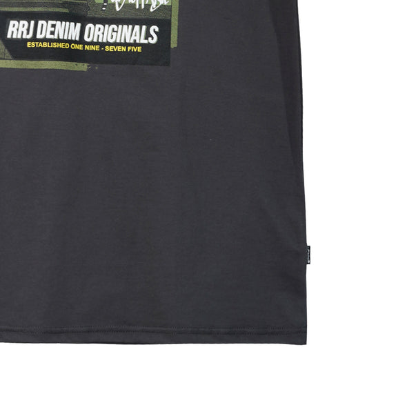 RRJ Men's Basic Tees Semibody Fitting CVC Jersey Fabric 181695-U (Dark Gray)