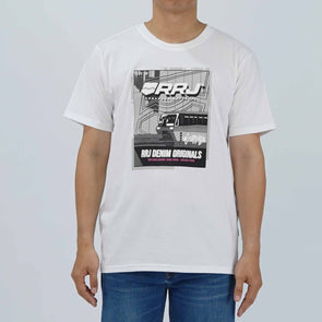 RRJ Men's Basic Tees Semibody Fitting CVC Jersey Fabric 181695-U (White)