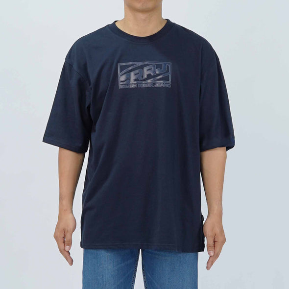 RRJ Men's Basic Tees Oversized Fitting 178655-U (Navy)