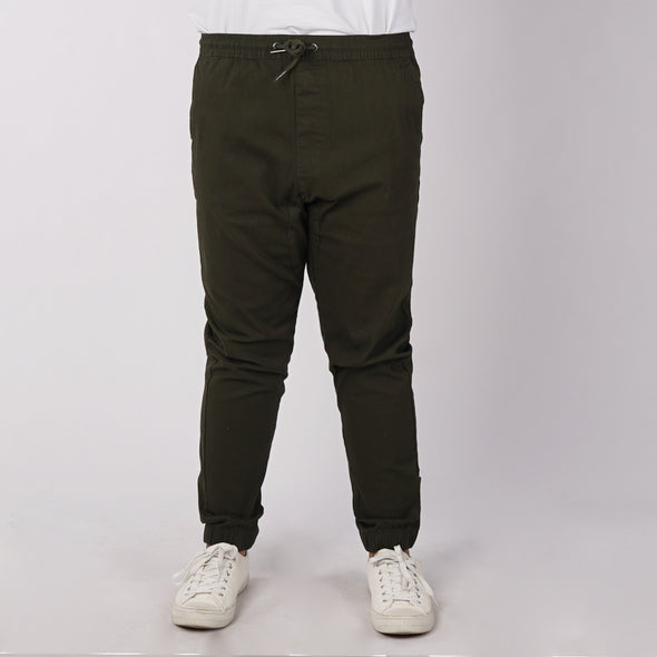 RRJ Men's Basic Non-Denim Jogger Pants Mid-Rise 176621 (Fatigue)
