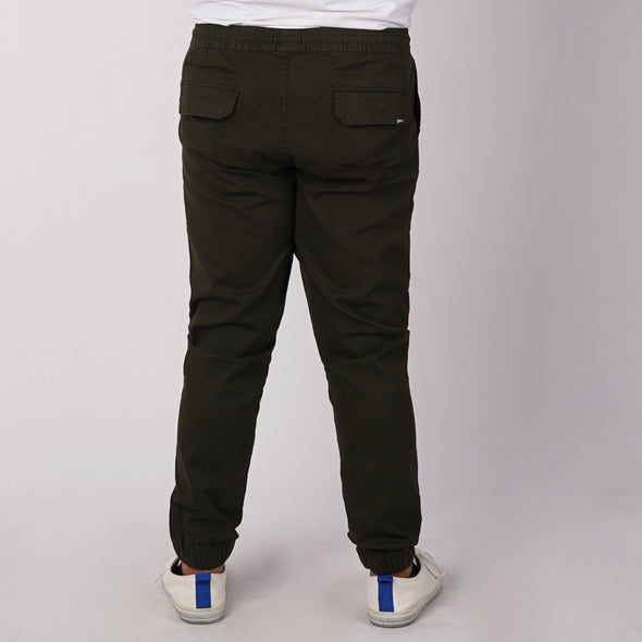 RRJ Men's Basic Non-Denim Jogger Pants Mid-Rise 176621 (Fatigue)