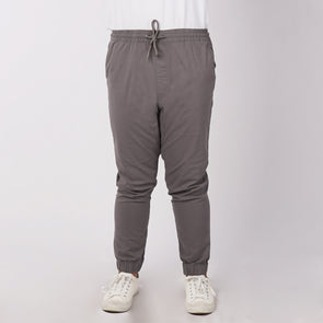 RRJ Men's Basic Non-Denim Jogger Pants Mid-Rise 176621 (Gray)