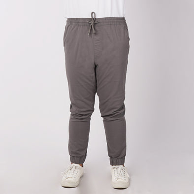 RRJ Men's Basic Non-Denim Jogger Pants Mid-Rise 176621 (Gray)